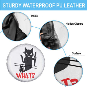 Murder Cat What Spare Tire Cover Funny Black Kitty Holding Knife Meme TS14 Print Your Wear