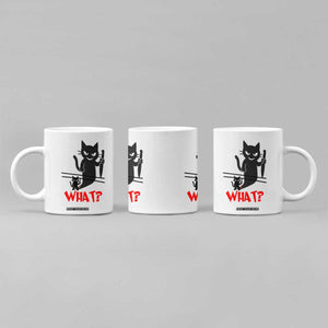 Murder Cat What Coffee Mug Funny Black Kitty Holding Knife Meme TS14 Print Your Wear
