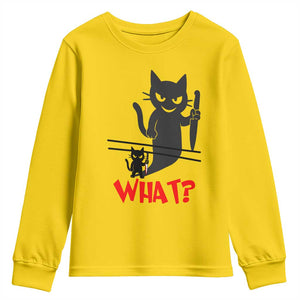 Murder Cat What Youth Sweatshirt Funny Black Kitty Holding Knife Meme TS14 Daisy Print Your Wear