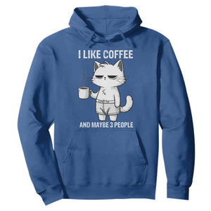 I Like Coffee And Maybe Three People Hoodie Funny Cat Coffee Lover TS14 Royal Blue Print Your Wear
