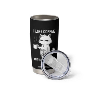 I Like Coffee And Maybe Three People Tumbler Cup Funny Cat Coffee Lover TS14 Print Your Wear