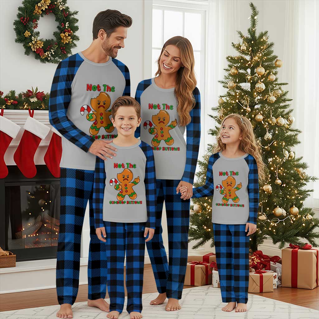 Not The Gumdrop Buttows Plaid Pajama Set Funny Christmas Gingerbread Man Meme TS14 Blue Plaid Print Your Wear
