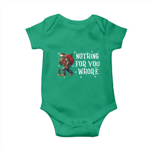 Funny Bigfoot Santa Christmas Baby Onesie Nothing For You Whore Merry Squatchmas TS14 Irish Green Print Your Wear