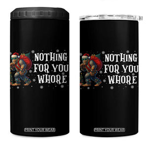 Funny Bigfoot Santa Christmas 4 in 1 Can Cooler Tumbler Nothing For You Whore Merry Squatchmas TS14 One Size: 16 oz Black Print Your Wear