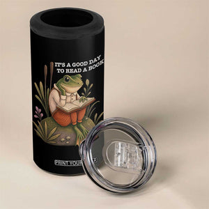 Cute Frog Reading 4 in 1 Can Cooler Tumbler It Is A Good Day To Read A Book TS14 Print Your Wear