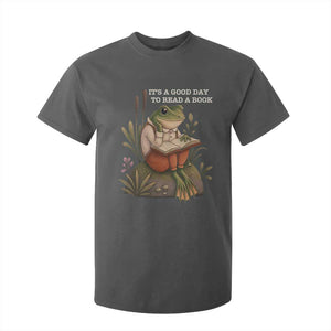 Cute Frog Reading T Shirt For Kid It Is A Good Day To Read A Book TS14 Dark Heather Print Your Wear