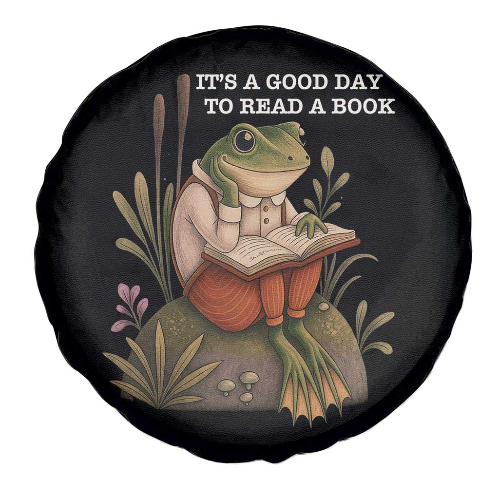 Cute Frog Reading Spare Tire Cover It Is A Good Day To Read A Book TS14 Print Your Wear