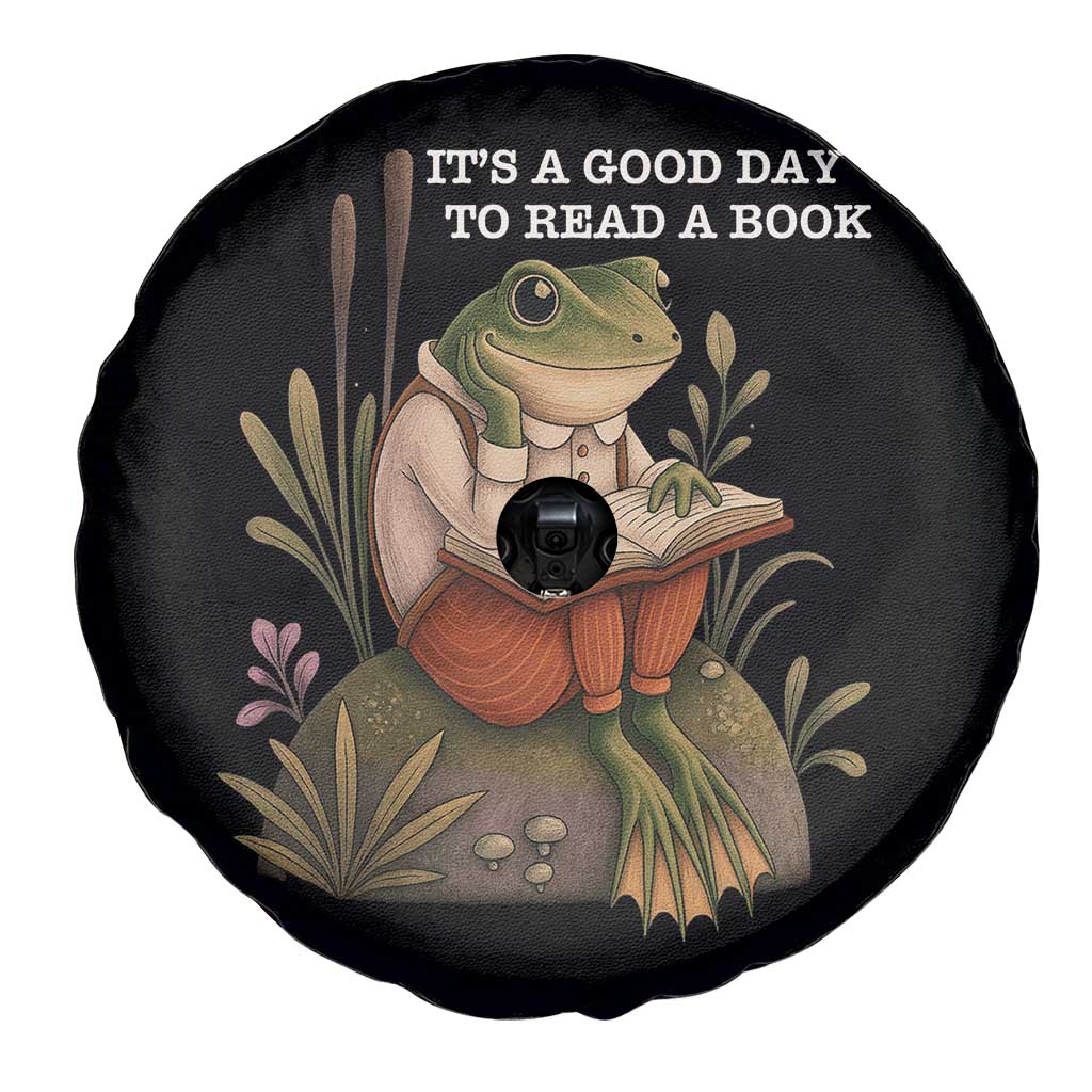 Cute Frog Reading Spare Tire Cover It Is A Good Day To Read A Book TS14 Print Your Wear
