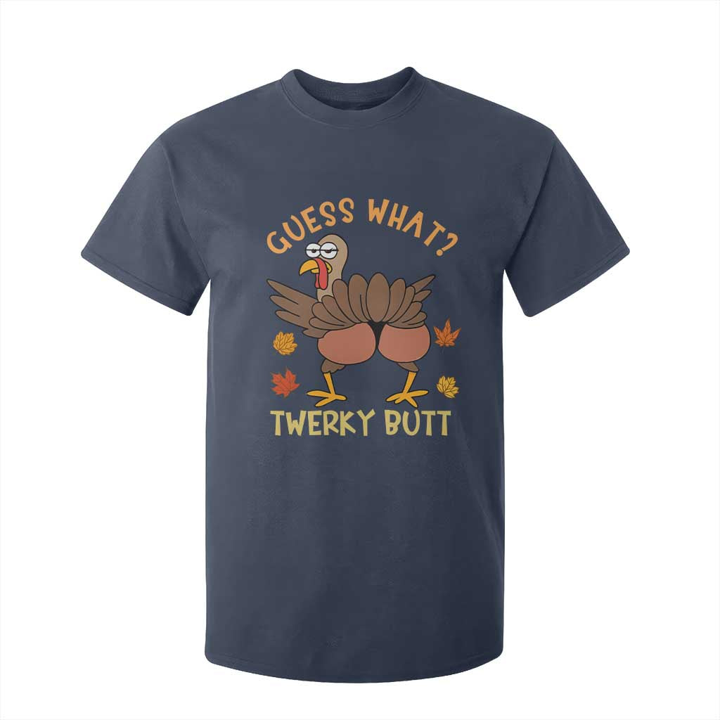Funny Turkey Thanksgiving T Shirt For Kid Guess What Twerky Butt TS14 Navy Print Your Wear
