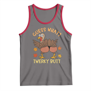 Funny Turkey Thanksgiving Tank Top Guess What Twerky Butt TS14 Deep Heather Red Print Your Wear