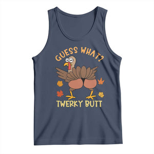 Funny Turkey Thanksgiving Tank Top Guess What Twerky Butt TS14 Navy Print Your Wear