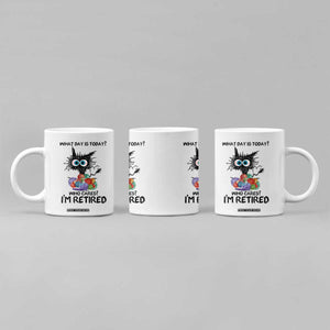 Funny Retired Cat Crochet Coffee Mug What Day Is Today Who Cares I Am Retired TS14 Print Your Wear
