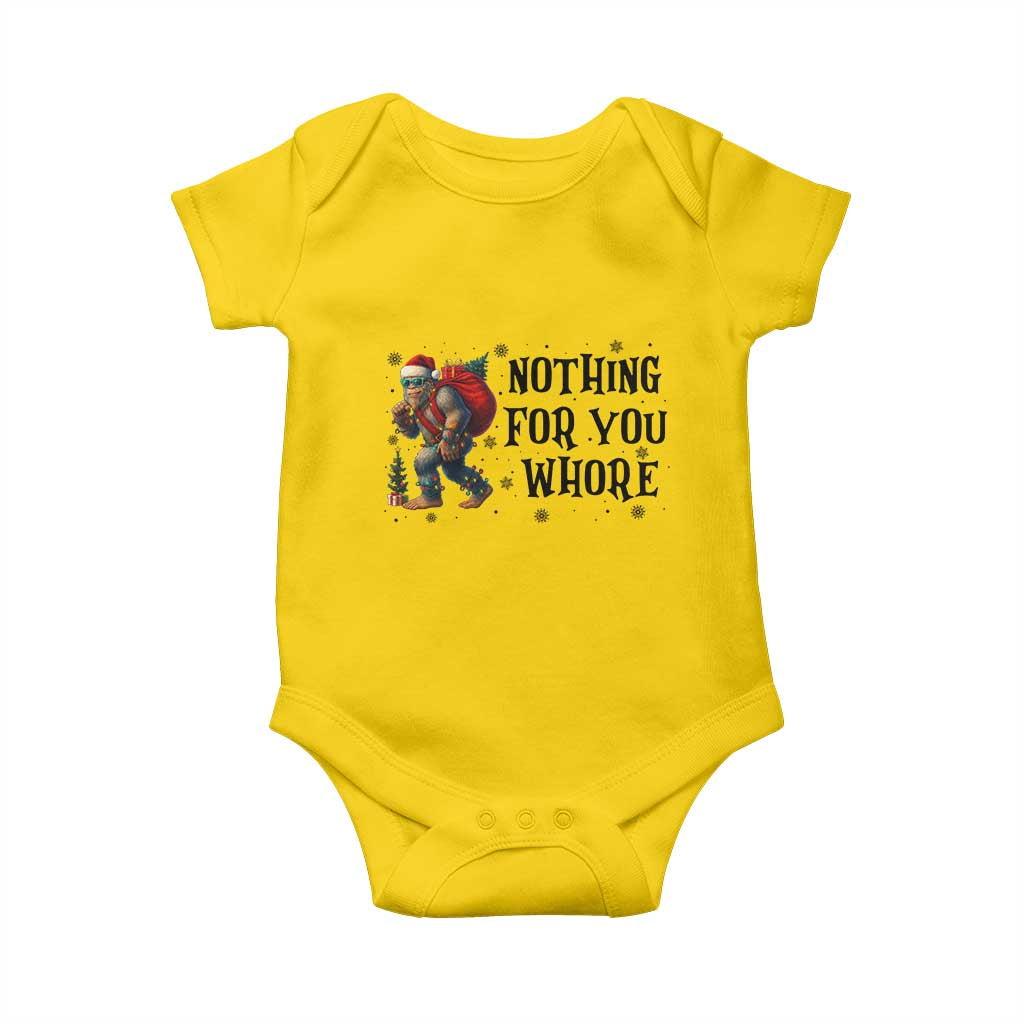 Funny Bigfoot Christmas Baby Onesie Nothing For You Whore Sasquatch TS14 Daisy Print Your Wear