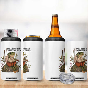 Frog Classic Books 4 in 1 Can Cooler Tumbler It Is A Good Day To Read A Book TS14 Print Your Wear