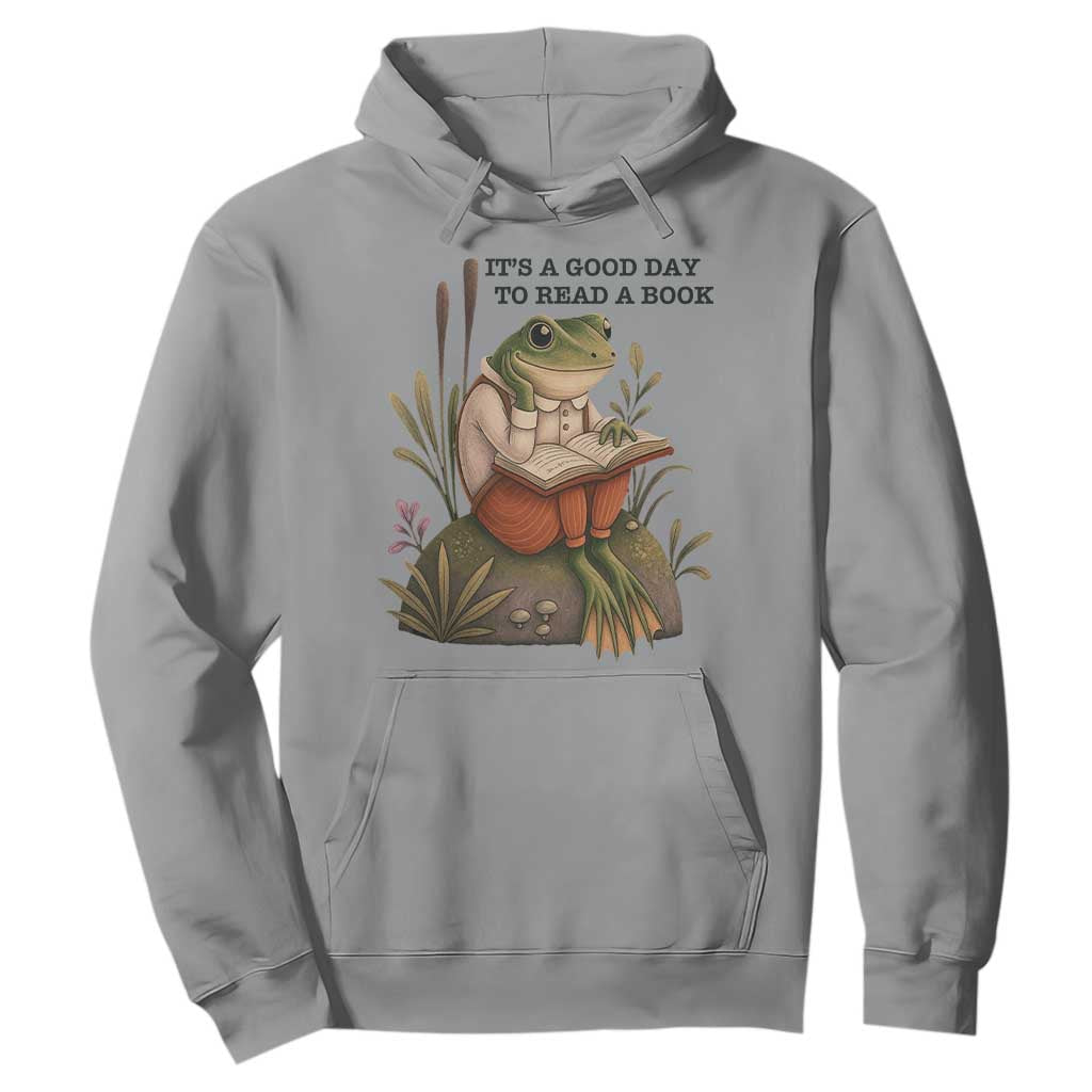 Frog Classic Books Hoodie It Is A Good Day To Read A Book TS14 Sport Gray Print Your Wear