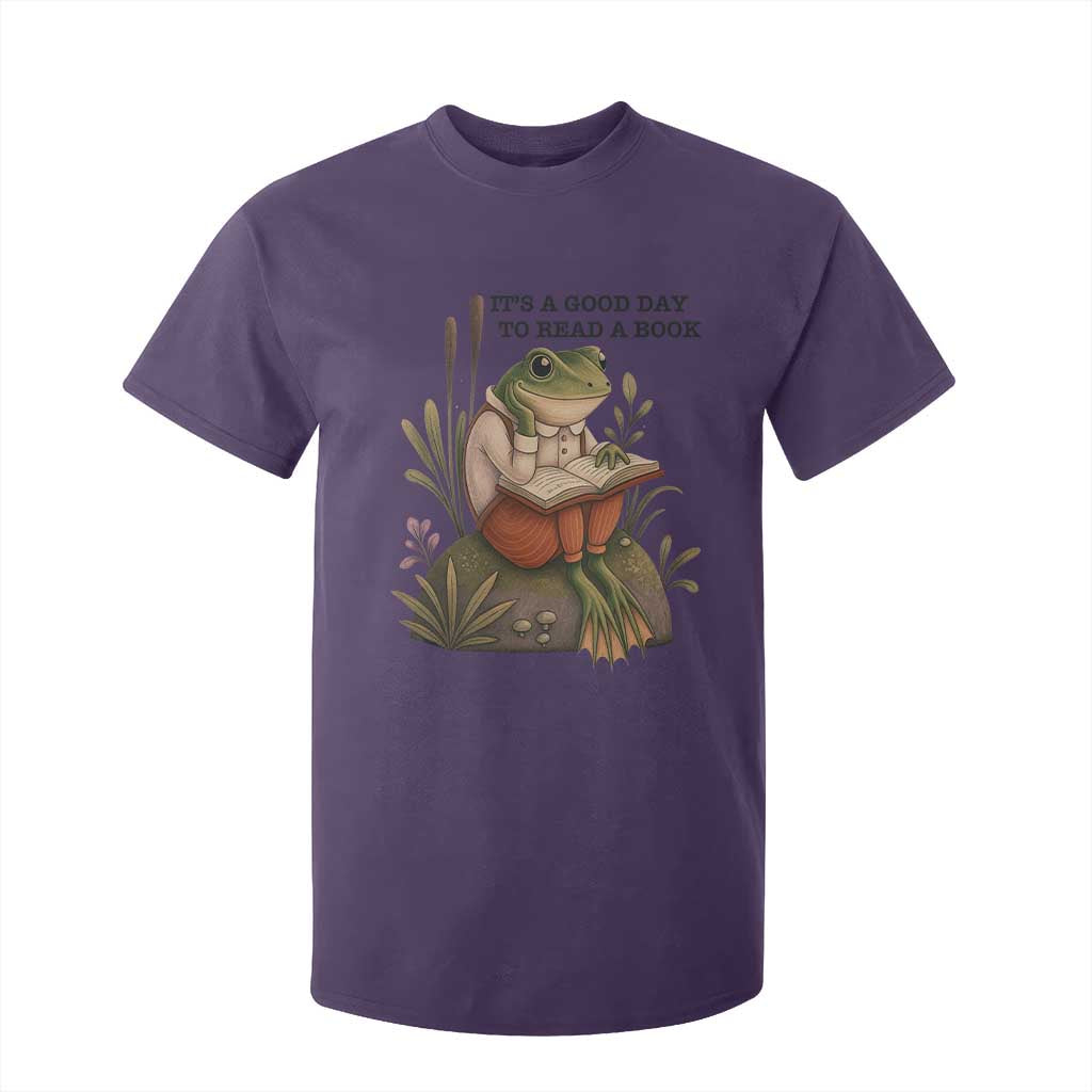 Frog Classic Books T Shirt For Kid It Is A Good Day To Read A Book TS14 Purple Print Your Wear