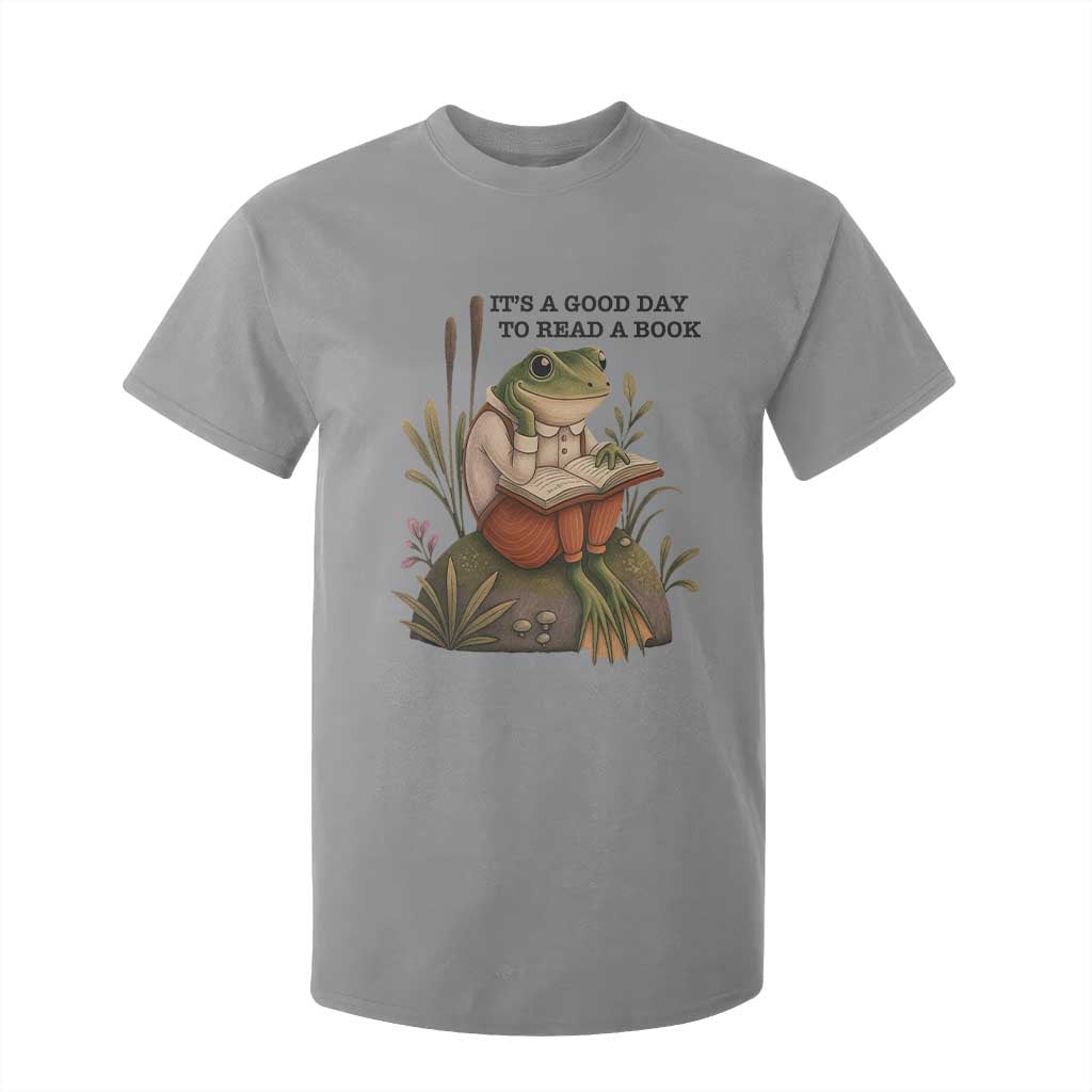Frog Classic Books T Shirt For Kid It Is A Good Day To Read A Book TS14 Sport Gray Print Your Wear