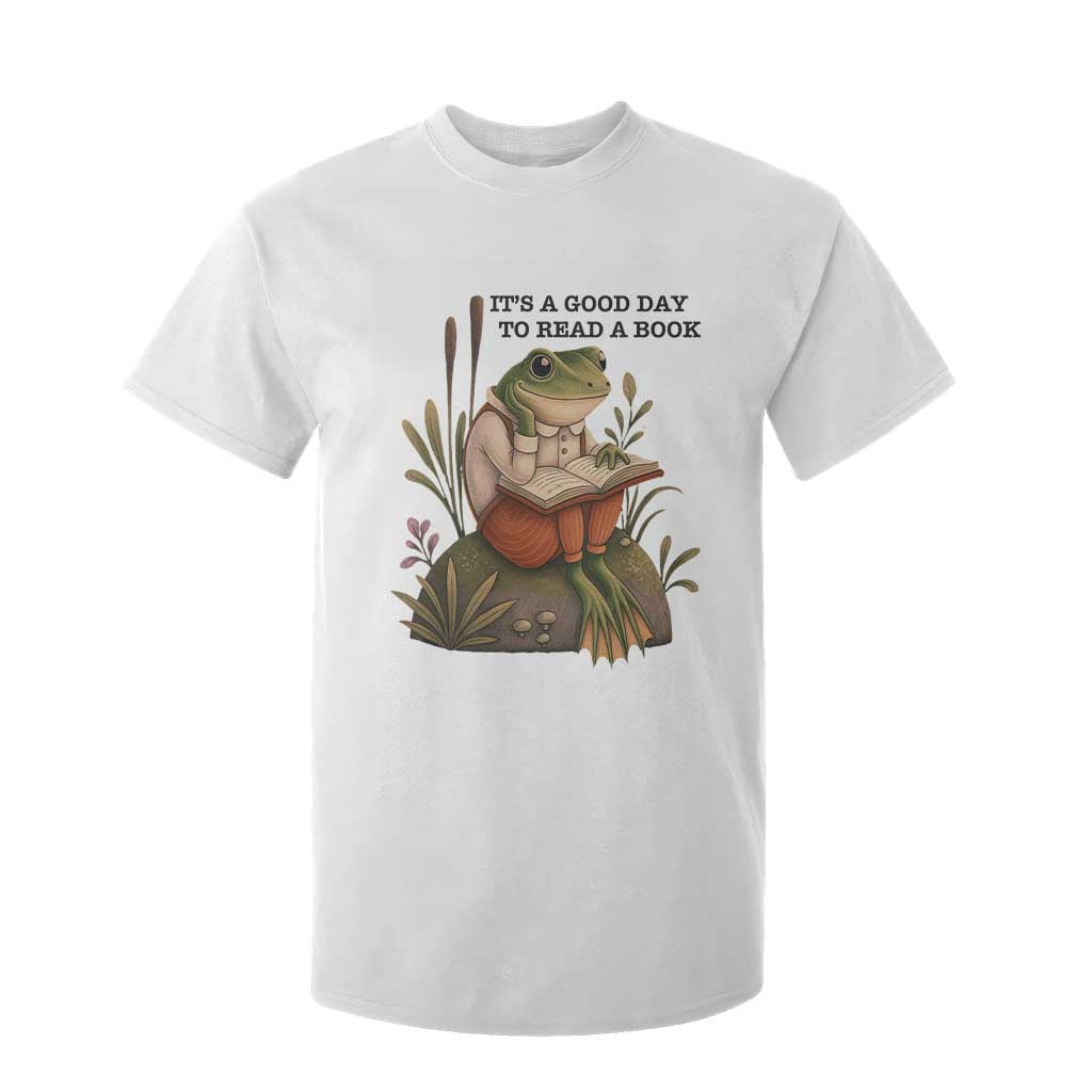 Frog Classic Books T Shirt For Kid It Is A Good Day To Read A Book TS14 White Print Your Wear