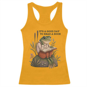 Frog Classic Books Racerback Tank Top It Is A Good Day To Read A Book TS14 Gold Print Your Wear