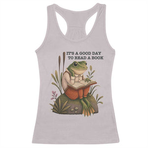 Frog Classic Books Racerback Tank Top It Is A Good Day To Read A Book TS14 Ice Gray Print Your Wear