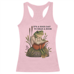 Frog Classic Books Racerback Tank Top It Is A Good Day To Read A Book TS14 Light Pink Print Your Wear