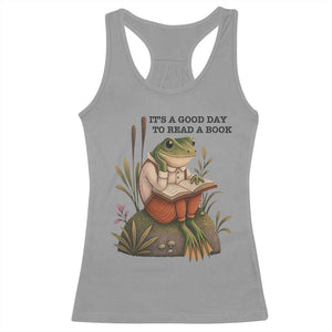 Frog Classic Books Racerback Tank Top It Is A Good Day To Read A Book TS14 Sport Gray Print Your Wear