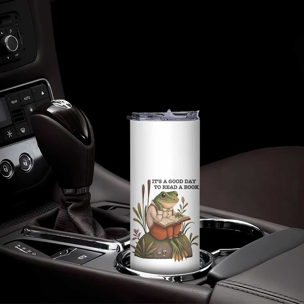 Frog Classic Books Skinny Tumbler It Is A Good Day To Read A Book TS14 Print Your Wear