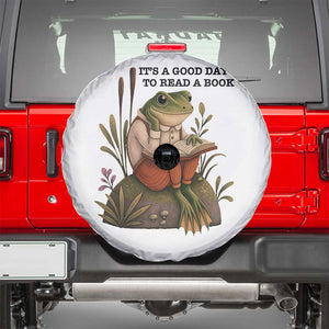 Frog Classic Books Spare Tire Cover It Is A Good Day To Read A Book TS14 White Print Your Wear
