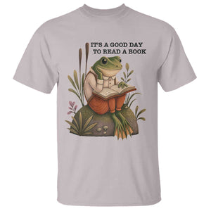 Frog Classic Books T Shirt It Is A Good Day To Read A Book TS14 Ice Gray Print Your Wear