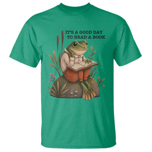 Frog Classic Books T Shirt It Is A Good Day To Read A Book TS14 Irish Green Print Your Wear