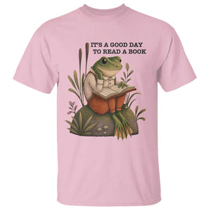 Frog Classic Books T Shirt It Is A Good Day To Read A Book TS14 Light Pink Print Your Wear