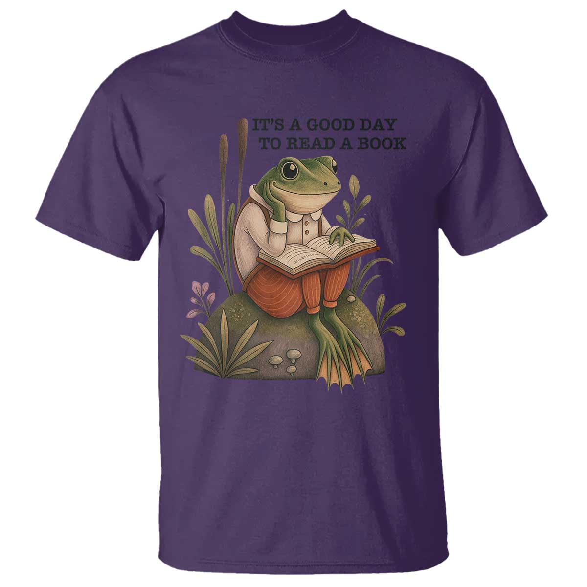 Frog Classic Books T Shirt It Is A Good Day To Read A Book TS14 Purple Print Your Wear