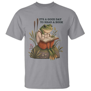 Frog Classic Books T Shirt It Is A Good Day To Read A Book TS14 Sport Gray Print Your Wear