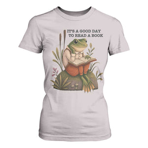 Frog Classic Books T Shirt For Women It Is A Good Day To Read A Book TS14 Ice Gray Print Your Wear
