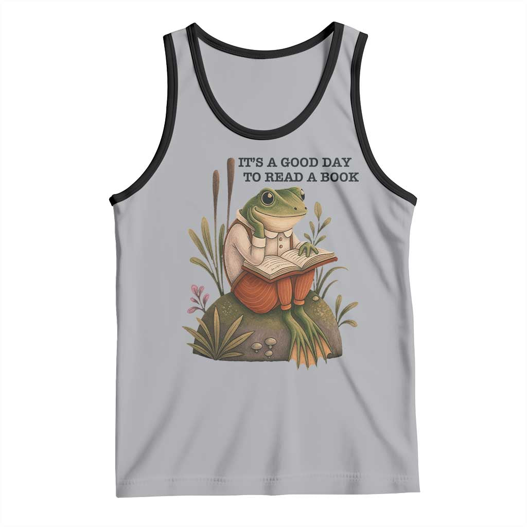 Frog Classic Books Tank Top It Is A Good Day To Read A Book TS14 Athletic Heather Black Print Your Wear