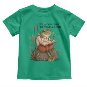 Frog Classic Books Toddler T Shirt It Is A Good Day To Read A Book TS14 Irish Green Print Your Wear