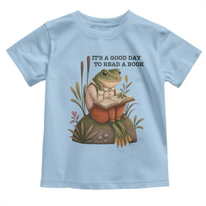 Frog Classic Books Toddler T Shirt It Is A Good Day To Read A Book TS14 Light Blue Print Your Wear