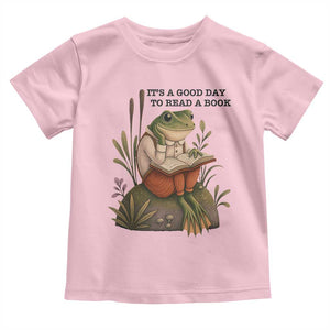 Frog Classic Books Toddler T Shirt It Is A Good Day To Read A Book TS14 Light Pink Print Your Wear