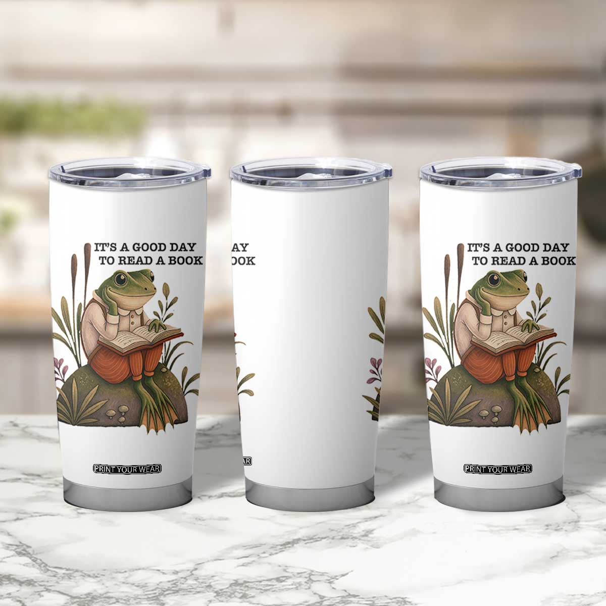 Frog Classic Books Tumbler Cup It Is A Good Day To Read A Book TS14 Print Your Wear