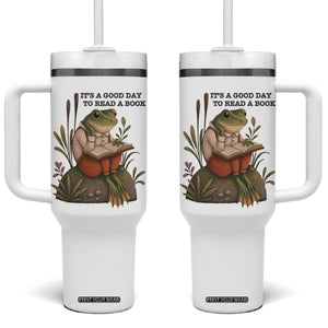 Frog Classic Books Tumbler With Handle It Is A Good Day To Read A Book TS14 One Size: 40 oz White Print Your Wear