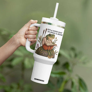Frog Classic Books Tumbler With Handle It Is A Good Day To Read A Book TS14 Print Your Wear
