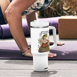 Frog Classic Books Tumbler With Handle It Is A Good Day To Read A Book TS14 Print Your Wear