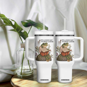 Frog Classic Books Tumbler With Handle It Is A Good Day To Read A Book TS14 Print Your Wear