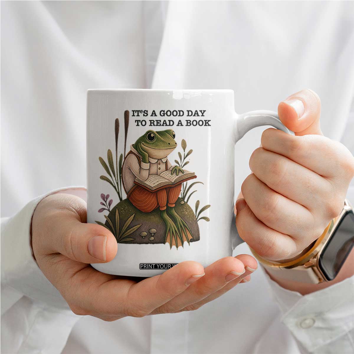 Frog Classic Books Coffee Mug It Is A Good Day To Read A Book TS14 Print Your Wear