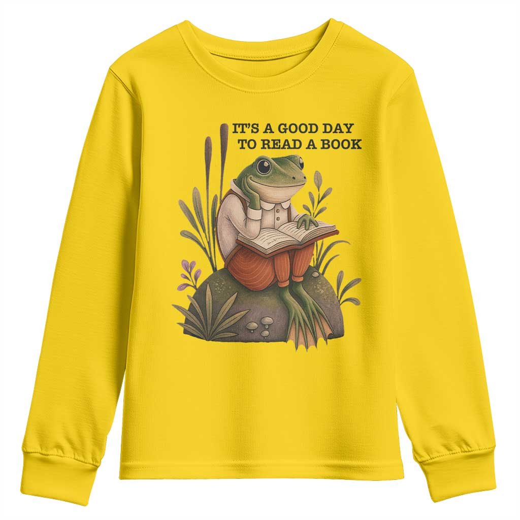 Frog Classic Books Youth Sweatshirt It Is A Good Day To Read A Book TS14 Daisy Print Your Wear