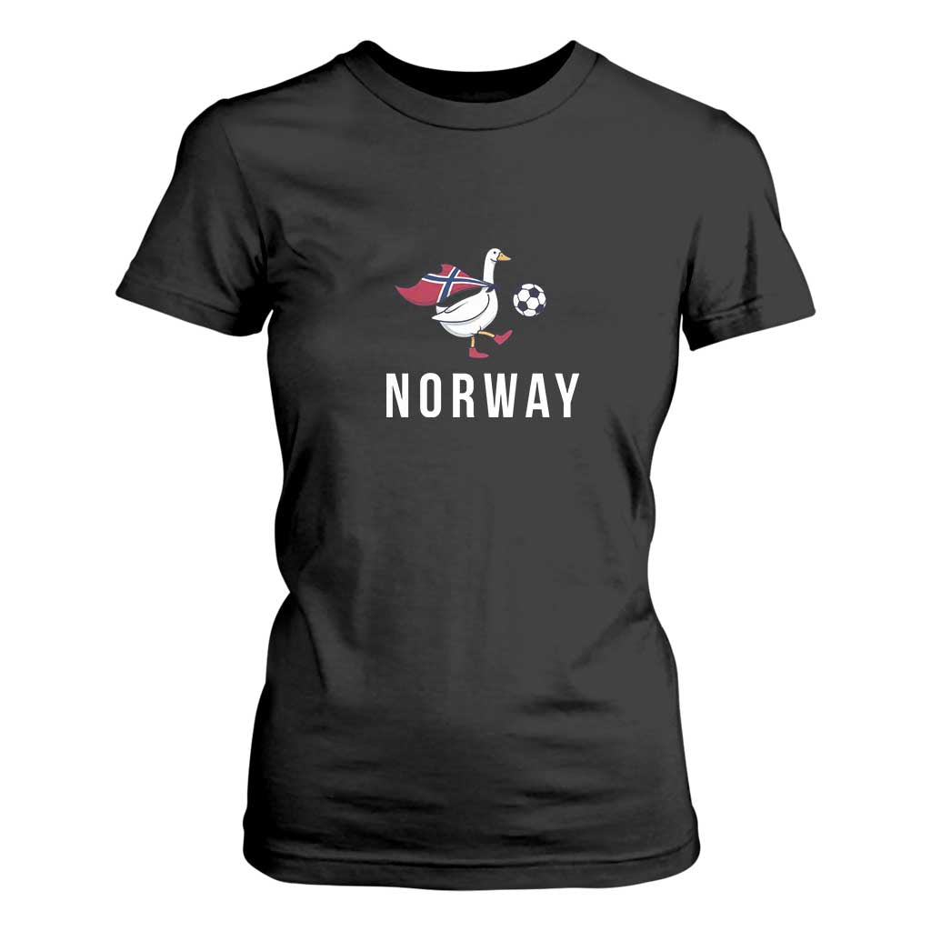Norway Football T Shirt For Women Silly Goose Soccer Fan Support