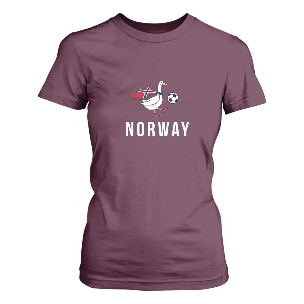 Norway Football T Shirt For Women Silly Goose Soccer Fan Support