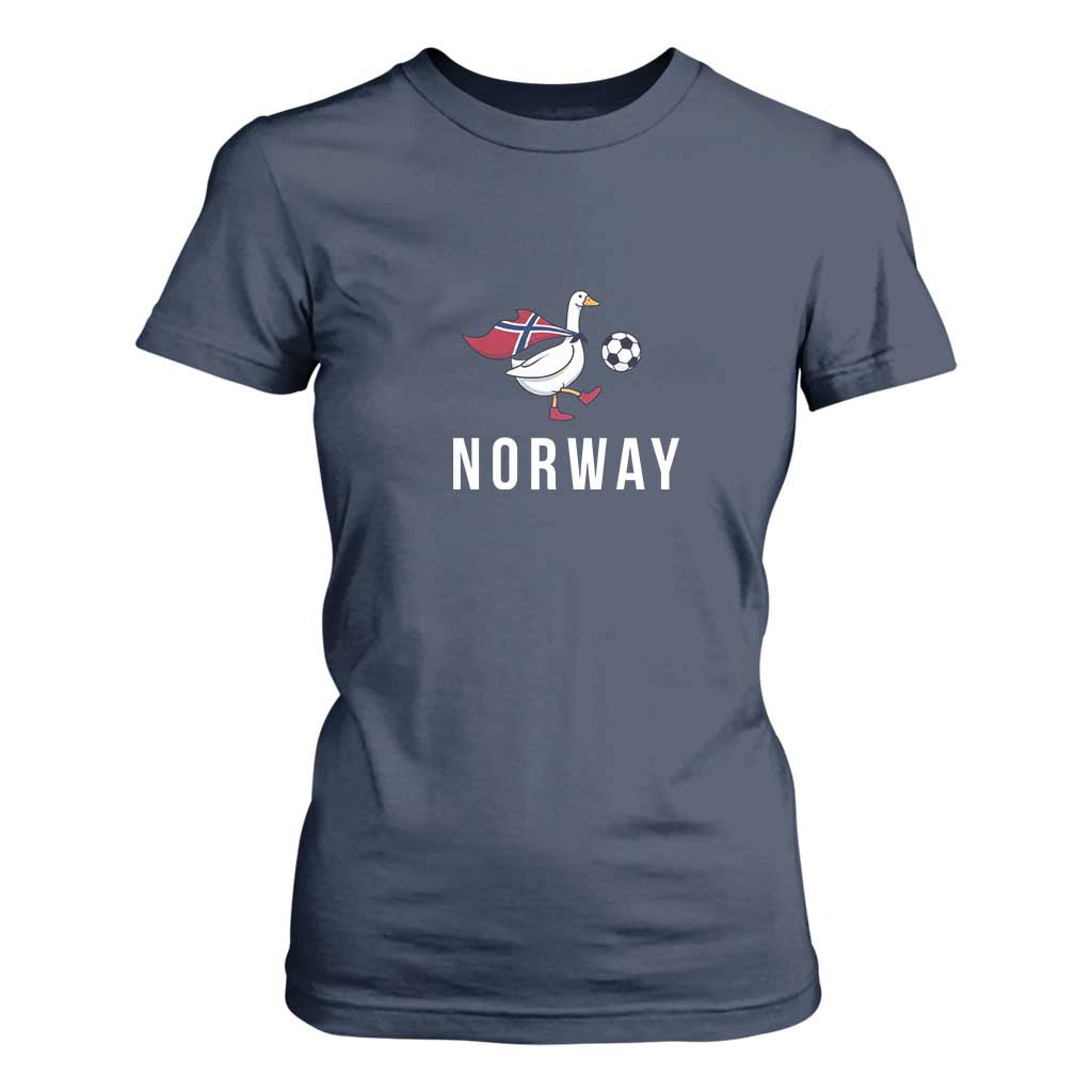 Norway Football T Shirt For Women Silly Goose Soccer Fan Support
