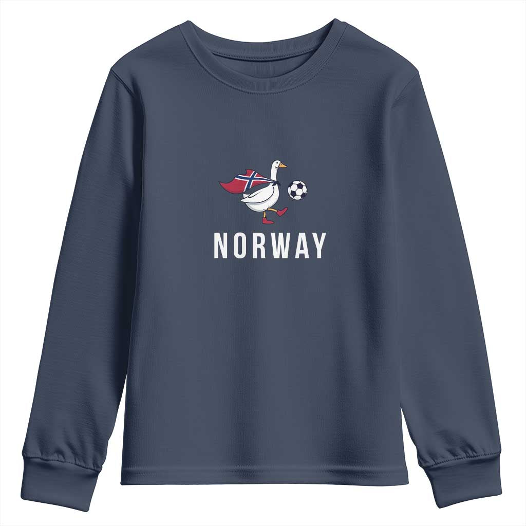 Norway Football Youth Sweatshirt Silly Goose Soccer Fan Support