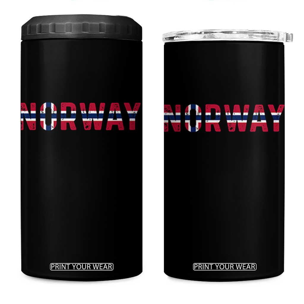 Norge Norway Norwegian Flag 4 in 1 Can Cooler Tumbler